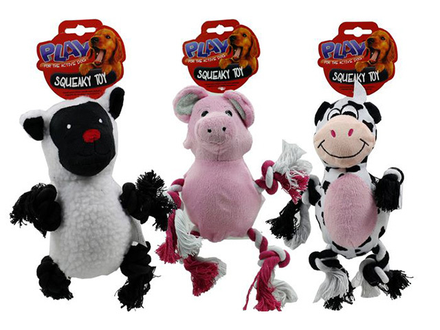 DOG TOY PLUSH 3ASST