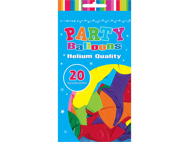 BALLOON 20PK 30CM ASST SOLD QTY12