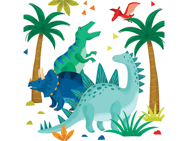 NAPKIN 20PK DINOSAUR