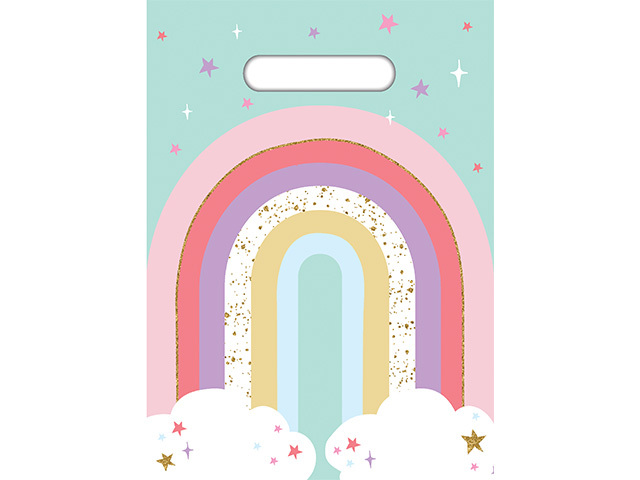 PARTY BAG 8PK RAINBOW SOLD QTY12