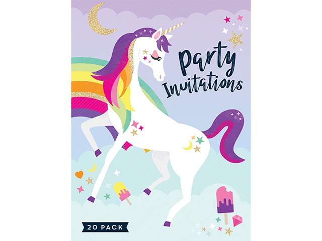 PAD INVITE UNICORN 20 SHEET SOLD QTY6