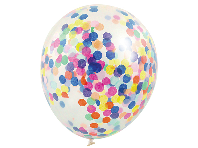 BALLOON CONFETTI 3PK 30CM MULTI SOLD IN QTY12