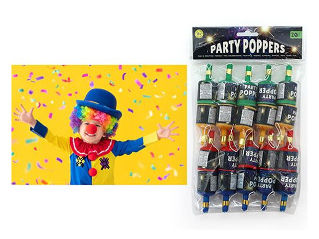PARTY POPPERS PACK OF 20 SOLD QTY8