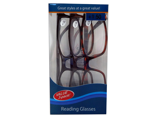 READING GLASSES 3PK 1.5 STRENGTH