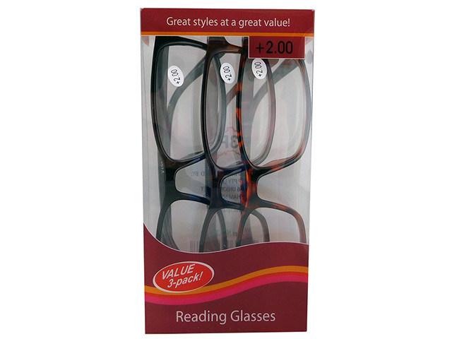 READING GLASSES 3PK 2.0 STRENGTH