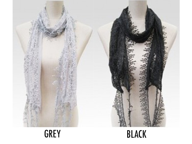FASHION LACE SCARF ASST