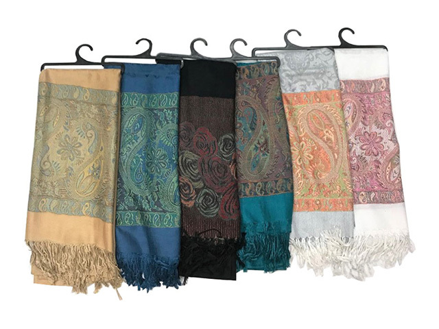 WINTER SCARF PASHMERE PAISLEY 69X170CM 6ASST