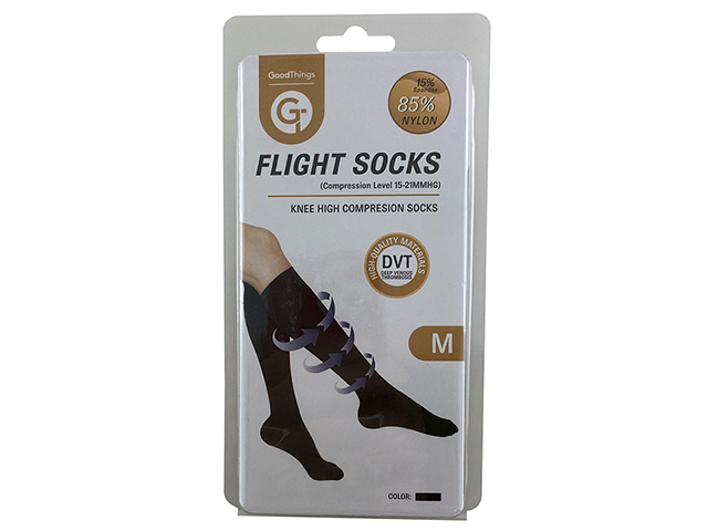 GT FLIGHT SOCKS KNEE HIGH BLACK MEDIUM