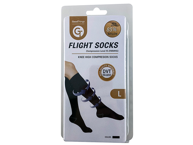 GT FLIGHT SOCKS KNEE HIGH BLACK LARGE