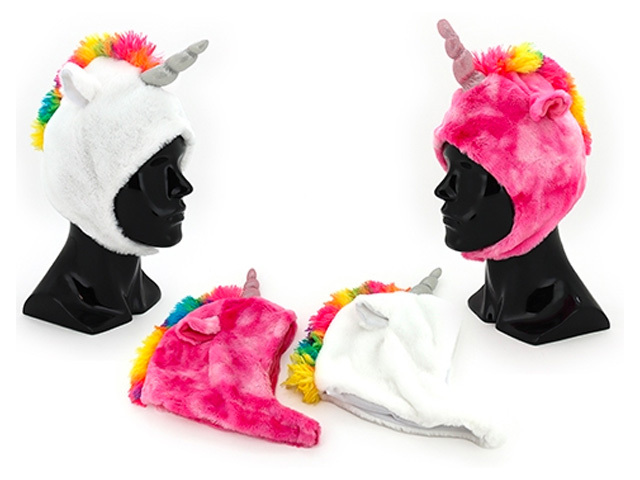 PLUSH 23CM UNICORN HOOD 2ASST