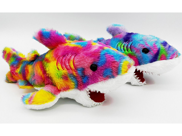 COLOURFUL PLUSH SHARK 2ASST 35CM