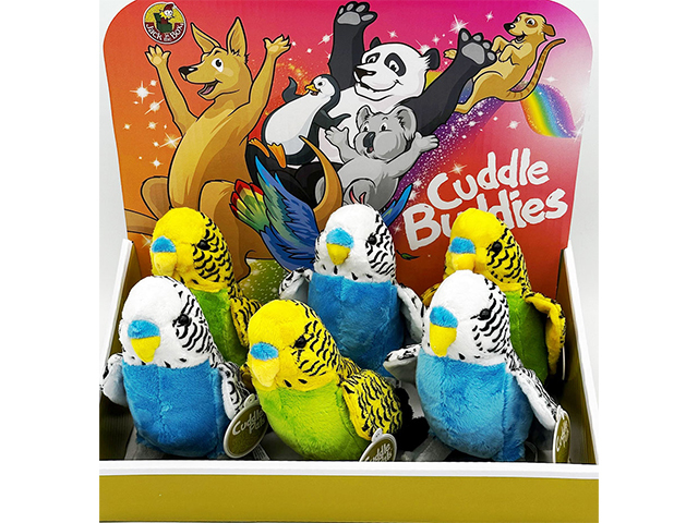 CUDDLE BUDDIES BUDGIE 2ASST 24CM