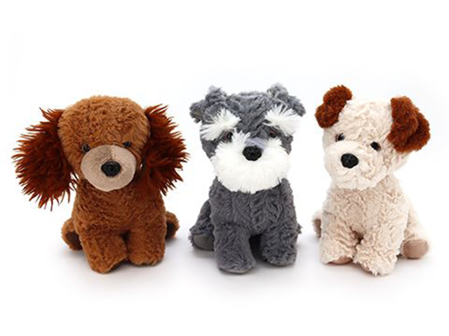 23CM SUPER SOFT SITTING DOG 3ASST