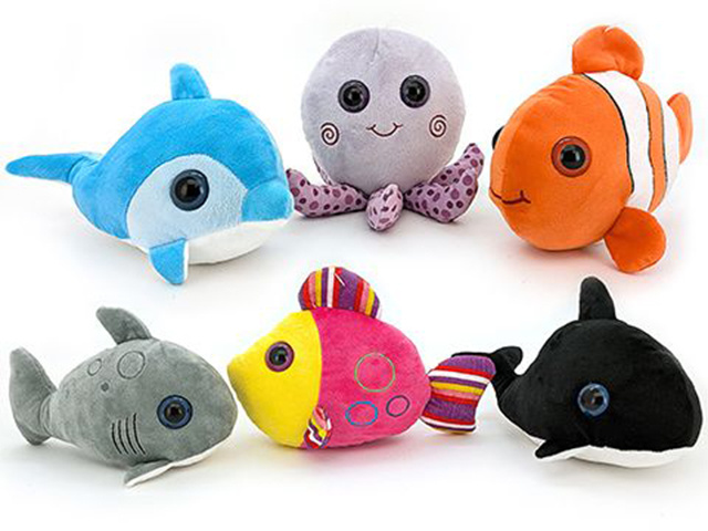 PLUSH 23CM CUTE SEA ANIMALS 6ASST