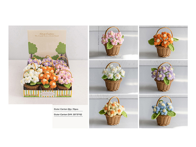 KNITTED FLOWER POT 14X9CM UN9