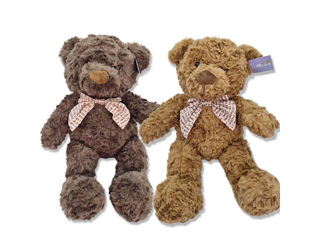 PLUSH BEAR W/BOW TIE 50CM 2ASST