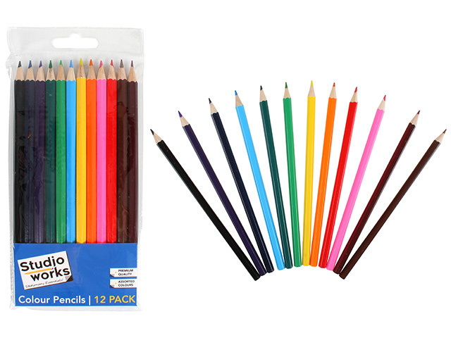 12PC COLOUR PENCILS 17.5CM