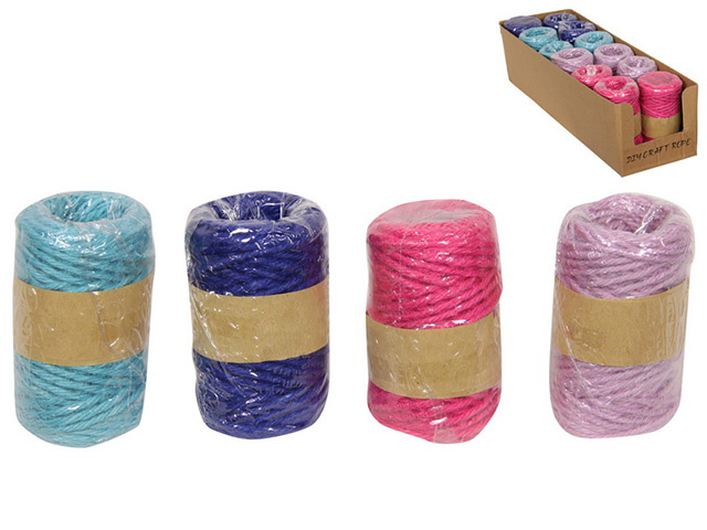 20M DIY MACRAME COLOURED CRAFT ROPES QTY 12