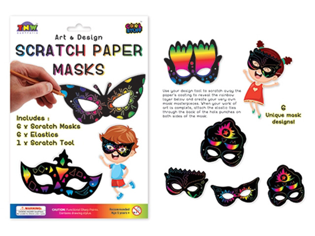 SCRATCH PAPER MASKS S/6 SOLD QTY12