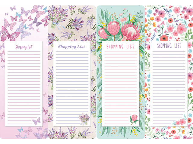 PAD NOTE MAG 50SHEET FLORAL UN12