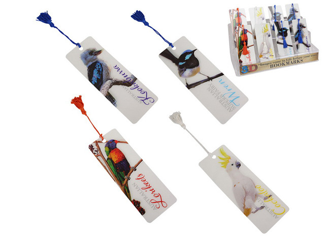 15CM 3D AUSTRALIAN BIRD BOOKMARK 4ASST UN80