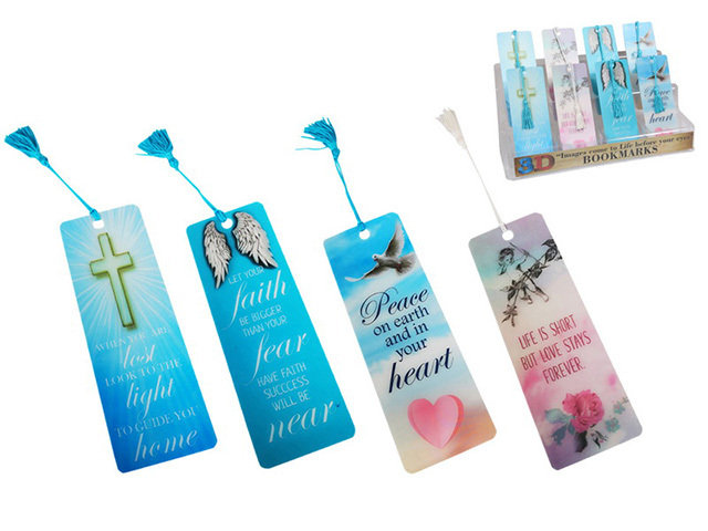 15CM 3D RELIGIOUS BOOKMARK 4ASST UN80