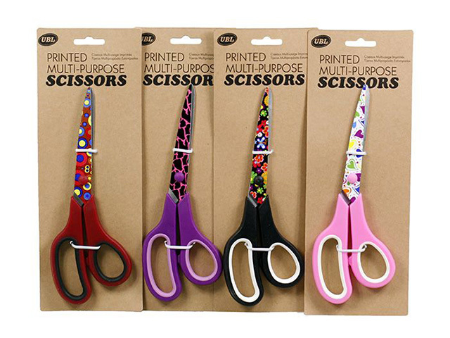 PRINTED MULTI USE 2 TONE SCISSOR 21CM ASST