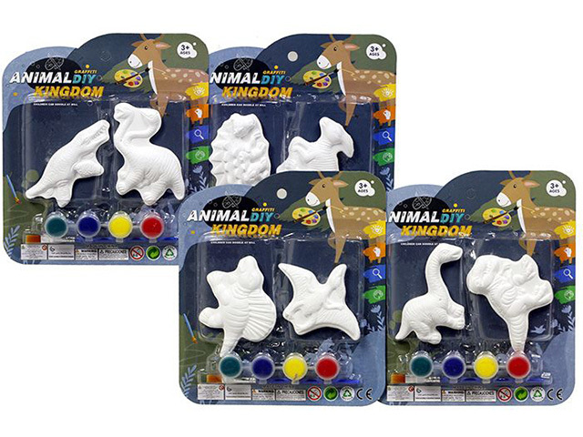 KIDS PLASTER PAINTING KIT DINOSAURS ASST