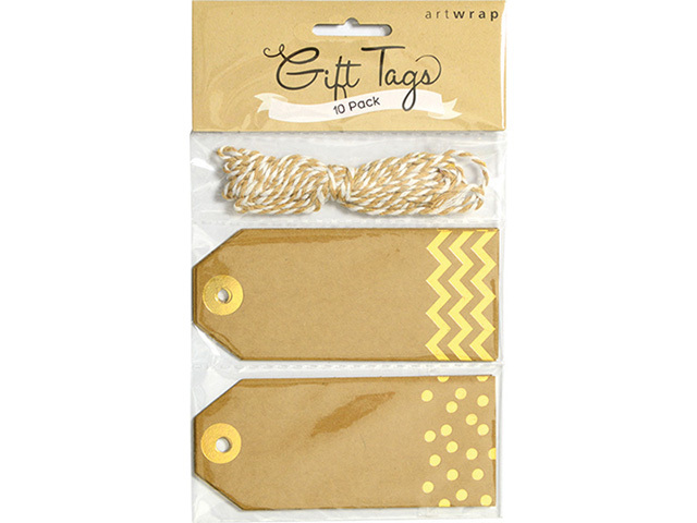 TAG 10PK LUGGAGE FOIL KRAFT SOLD QTY12