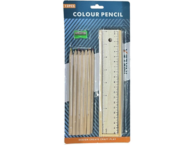 PENCIL COLOUR 12PCS W/WOODEN BOX