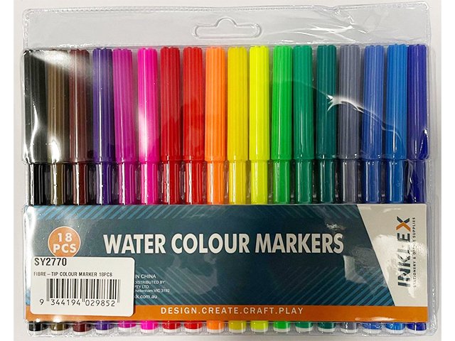 FIBRE-TIP COLOUR MARKER 18PCS