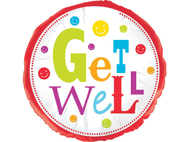 BALLOON FOIL 45CM GET WELL SOLD QTY12