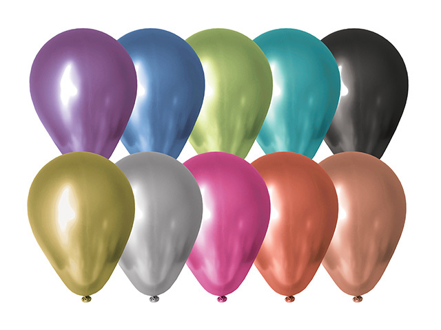 BALLOON CHROME 10PK 30CM ASST SOLD QTY12