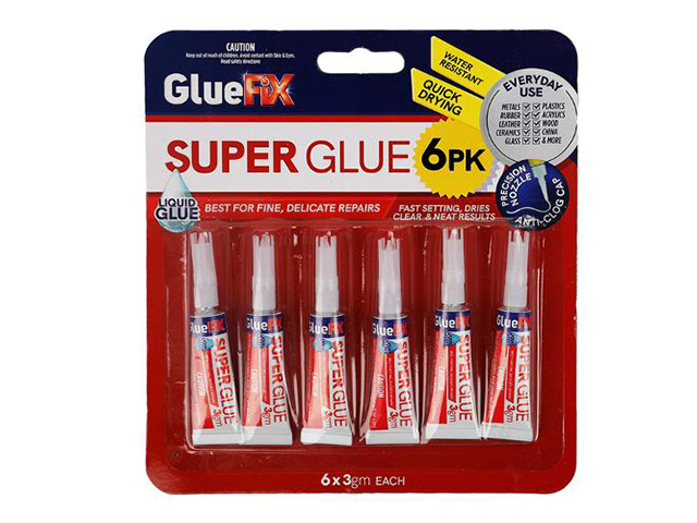 GLUEFIX SUPER GLUE 6PK SOLD QTY12