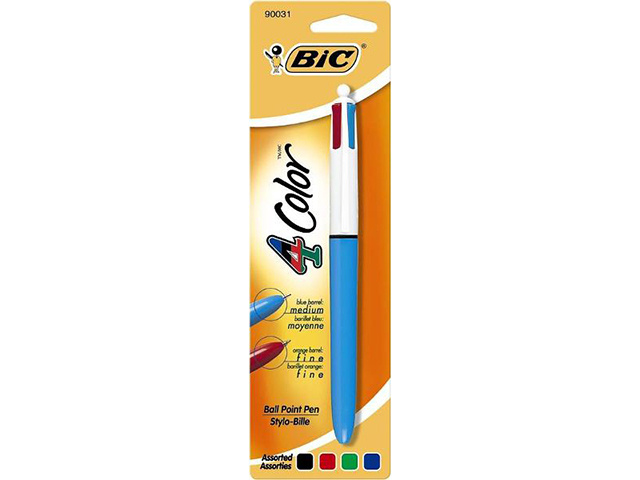 BIC 4 COLOUR BALL POINT PEN MEDIUM ASST SOLD QTY12