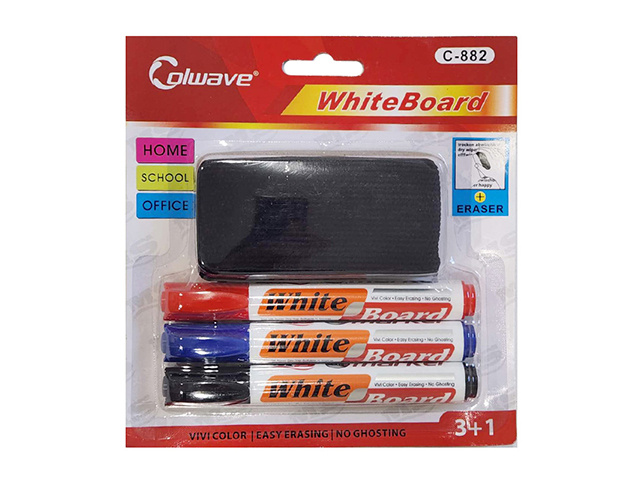 WHITE BOARD MARKER 3P + BRUSH