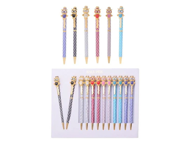DIAMOND CUT OWL PENS 6ASST UN12