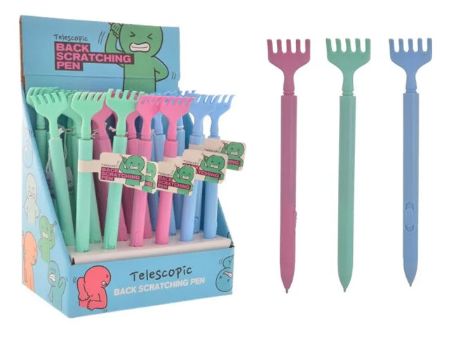 TELESCOPIC BACK SCRATCH PEN 3ASST UN24