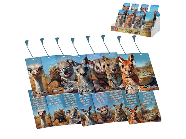 3D AUSTRALIAN ANIMAL BOOKMARK 8ASST UN80