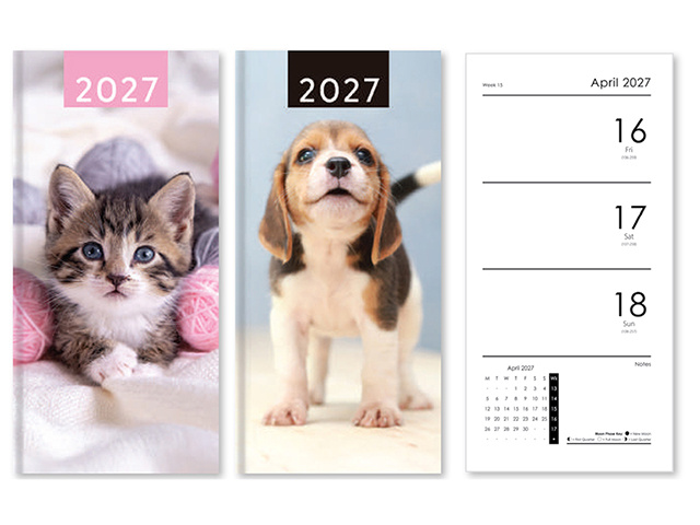 SLIM DIARY WEEK TO VIEW 2027 KITTENS PUPPIES UN20