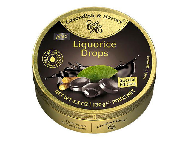 CAVENDISH LIQUORICE DROPS 130G SOLD QTY12