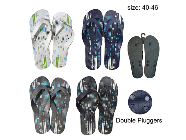 THONGS MENS 40-46 3ASST DOUBLE PLUG SOLD QTY12