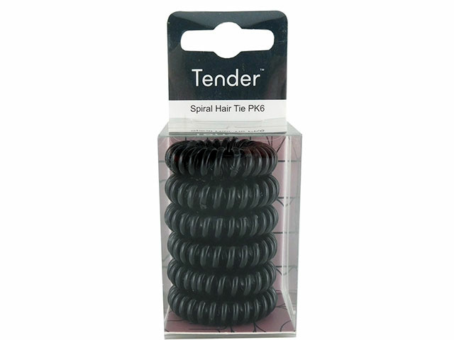 TENDER SPIRAL HAIR TIES SOLD IN QTY6
