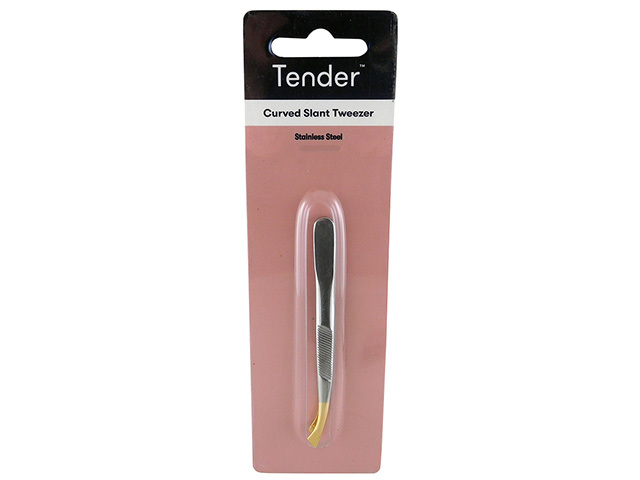 CURVED SLANT GOLD TIP TWEEZER