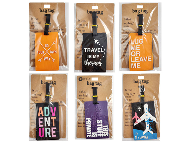TRAVEL LUGGAGE TAG ASST SOLD QTY12