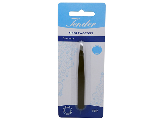 TENDER SLANT TWEEZER GUNMETAL