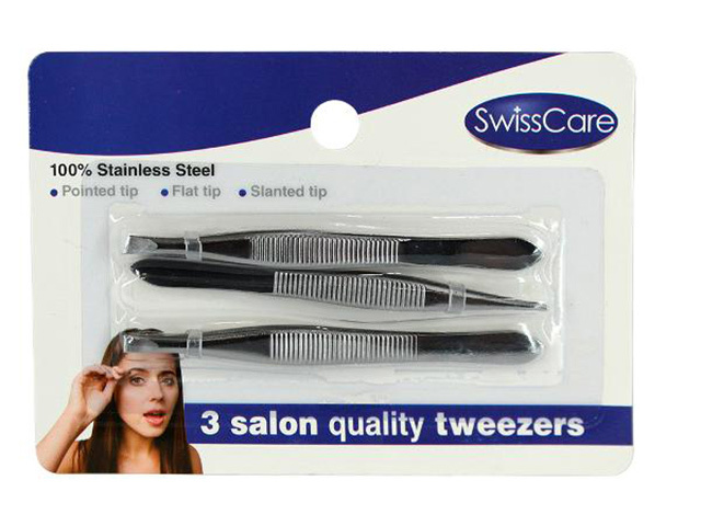 STAINLESS STEEL TWEEZER 3PC SOLD QTY12