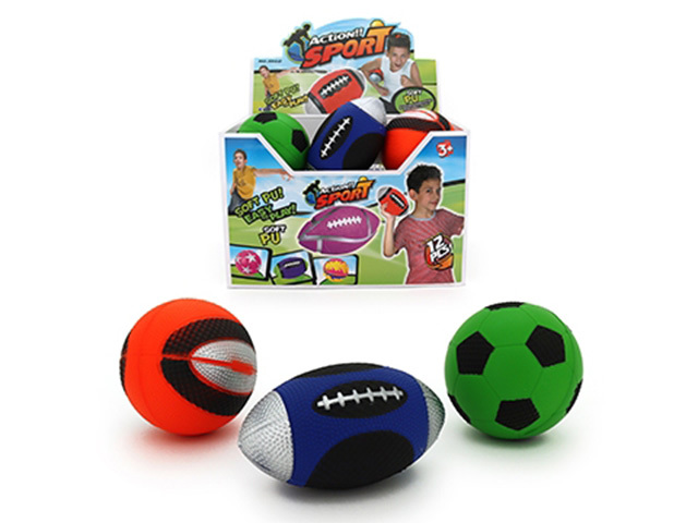 SOFT PU SPORTS BALL 3ASST UN12