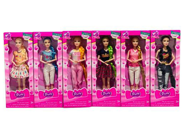PRETTY DOLL COLOR HAIR 6ASST
