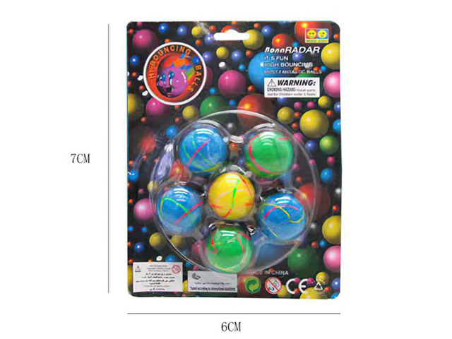 BOUNCY BALLS PK6 MARBLE SOLD QTY12